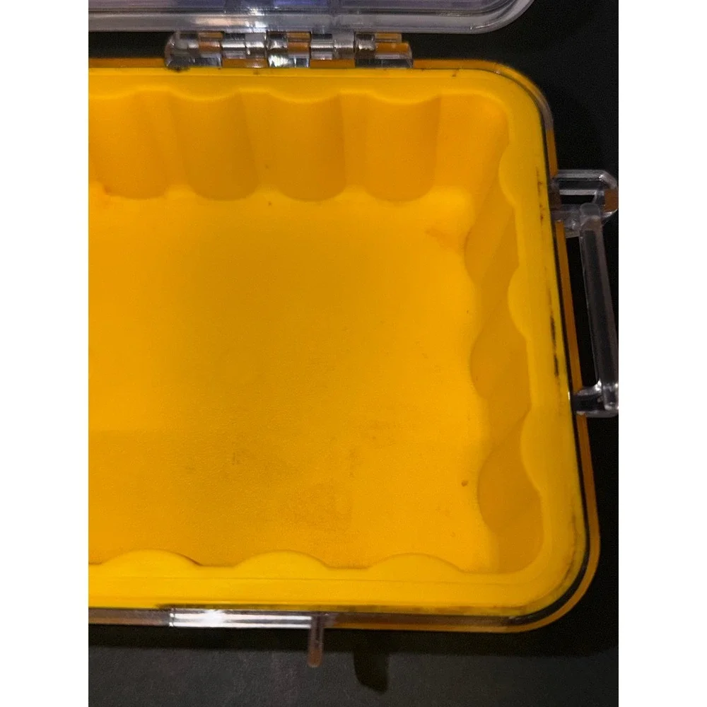 Pelican 1060 Micro Case Clear Yellow Water Resistant Hard Shell Storage Box USA
